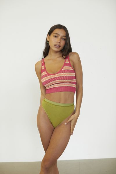 Out From Under Drew Seamless Ribbed Bra Top in Yellow