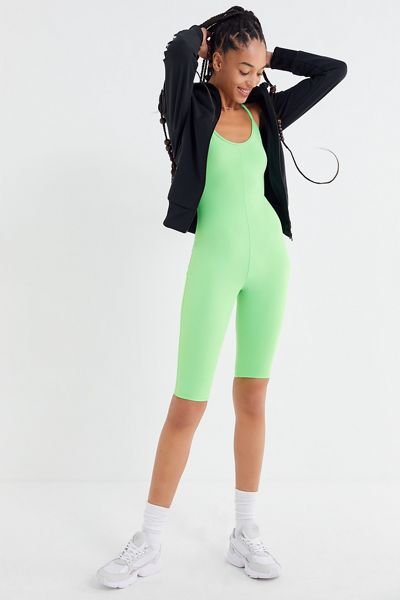 UO Nylon Sleeveless Scoop Neck Romper