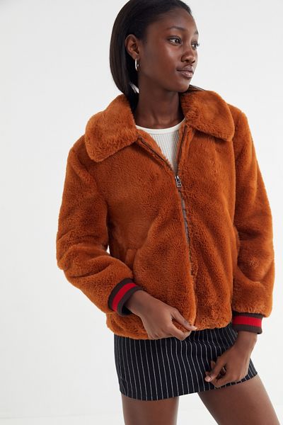 J.O.A. Faux Fur Bomber Jacket