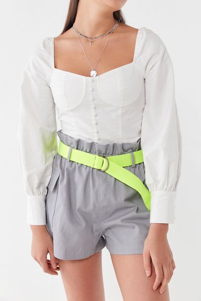 UO Cleo Belted Paperbag Utility Short