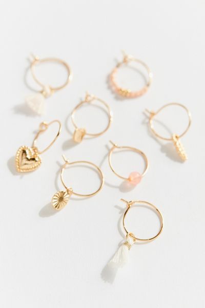 Romy Heart Single Hoop Earring Set