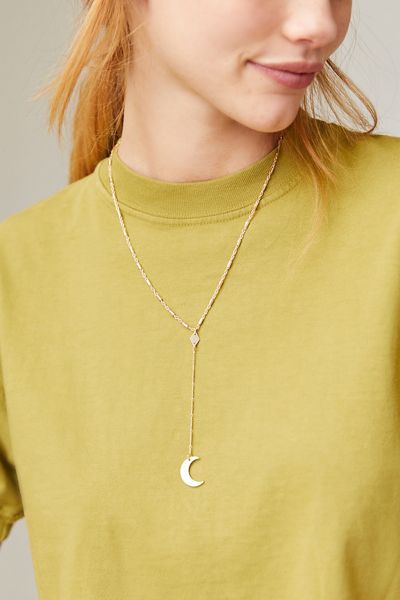 Zana Crescent Lariat Necklace