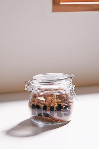 Small Clipped Glass Storage Jar
