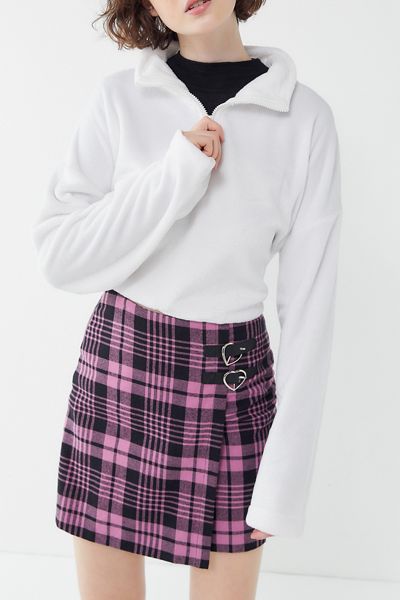 Lazy Oaf Checky Plaid Kilt Mini Skirt