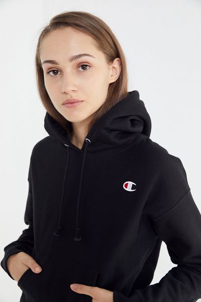 Champion Reverse Weave Logo Patch Hoodie Sweatshirt