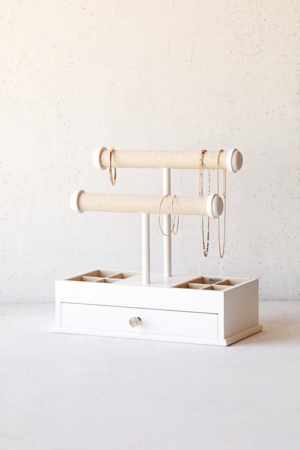Mele & Co Ivy Jewelry Box + Stand In White