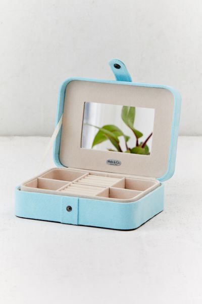 Mele & Co Giana Flocked Travel Jewelry Box In Turquoise