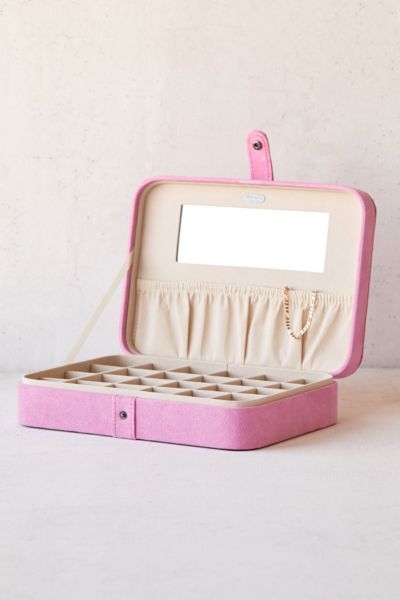 Mele & Co Maria Large Flocked Jewelry Box In Pink