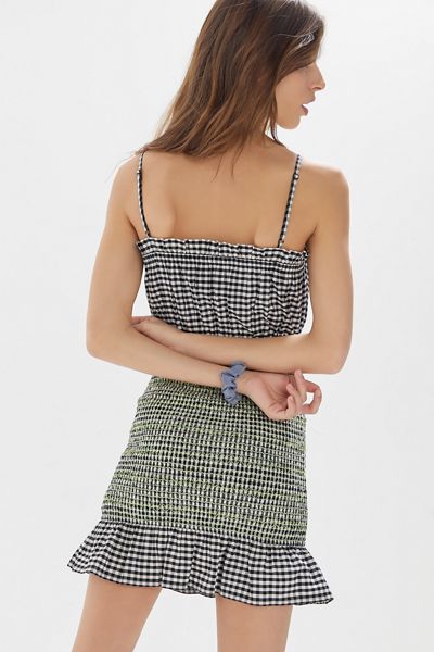 UO Fremont Smocked Contrast Stitch Dress 