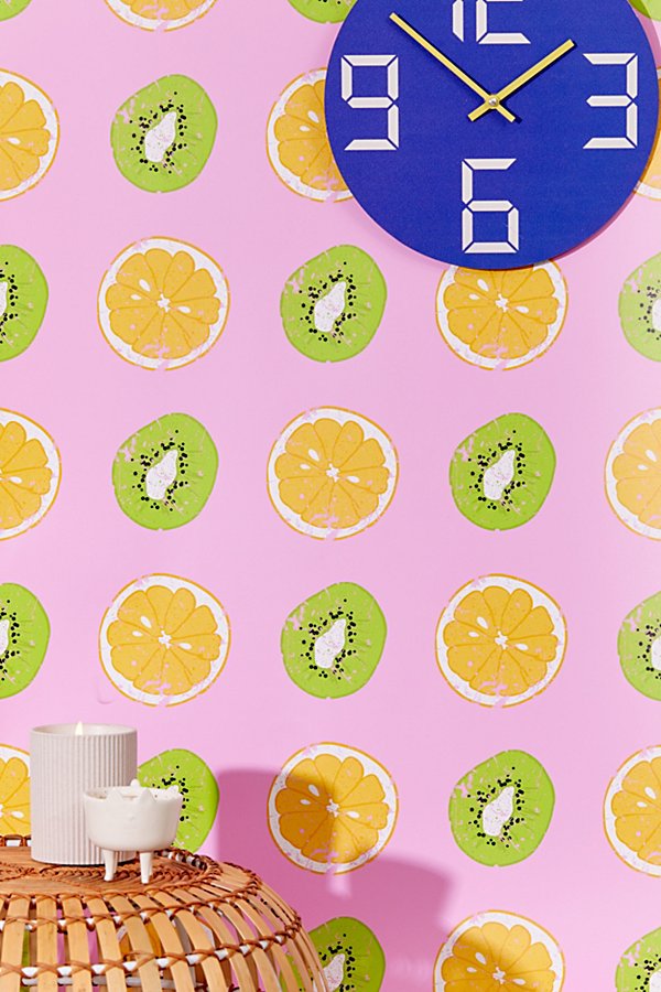 Urban Outfitters Orange + Kiwi Removable Wallpaper In Pink At