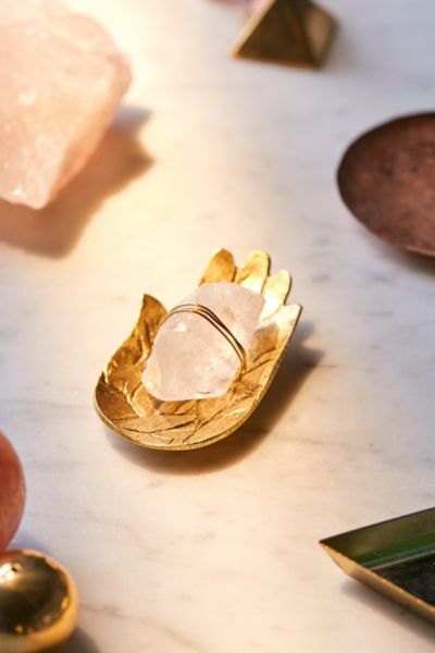 Ariana Ost Crystal Hand Dish In Gold