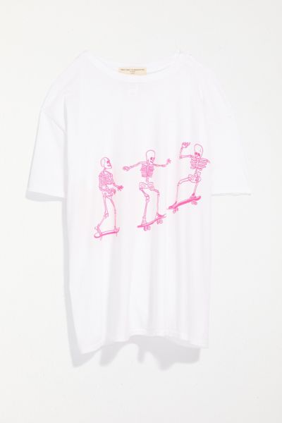 Project Social T Skateboard Skeletons Tee In White