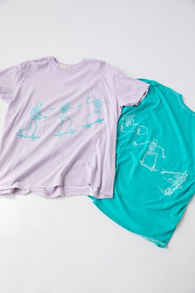 Project Social T Skateboard Skeletons Graphic Tee In Purple