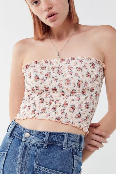 UO Cami Smocked Cropped Tube Top