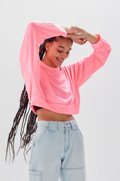 UO Neon Cropped Long Sleeve Tee