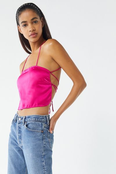 Motel Mosley Satin Strappy Tie-Back Cami