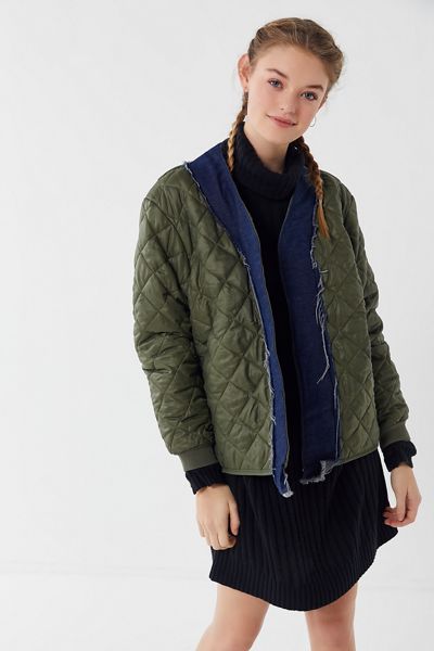 Vintage Denim Trim Surplus Jacket