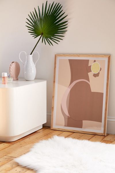 Nicole Wargon Lemon With Female Figure Art Print