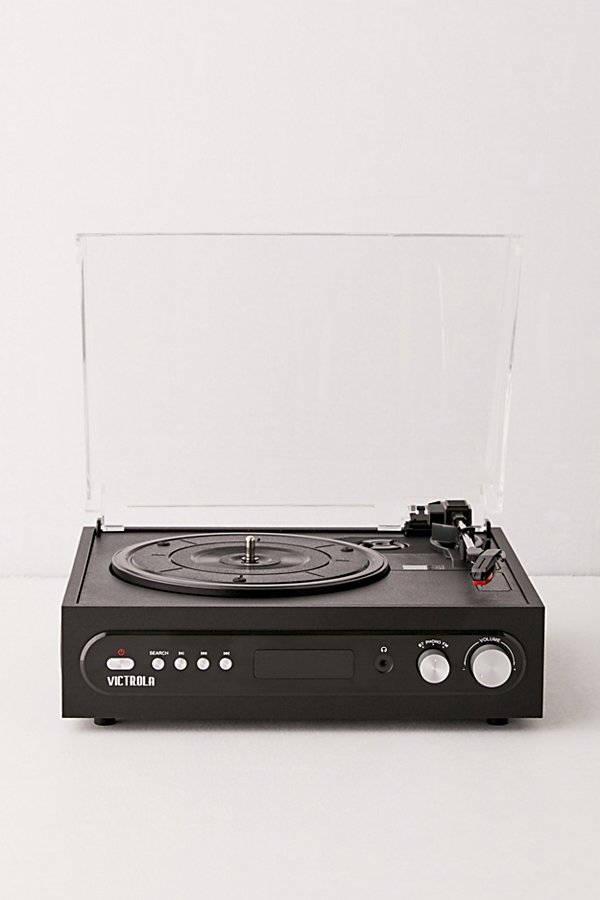 VICTROLA ALL-IN-ONE BLUETOOTH RECORD PLAYER IN BLACK AT URBAN OUTFITTERS,50554625