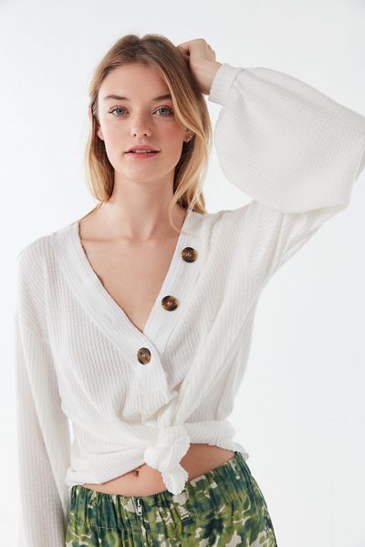 Out From Under Madison Thermal Balloon Sleeve Top