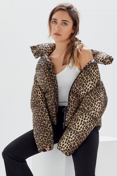 Apparis Paula Leopard Print Puffer Coat