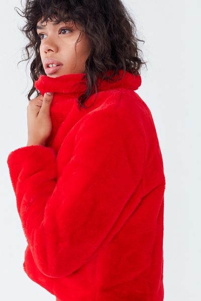 BLANKNYC Siren Faux Fur Cropped Jacket