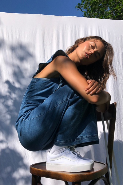 Vans Old Skool Mono Platform Sneaker In White