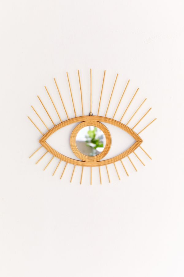 Slide View: 1: Rattan Eye Wall Mirror