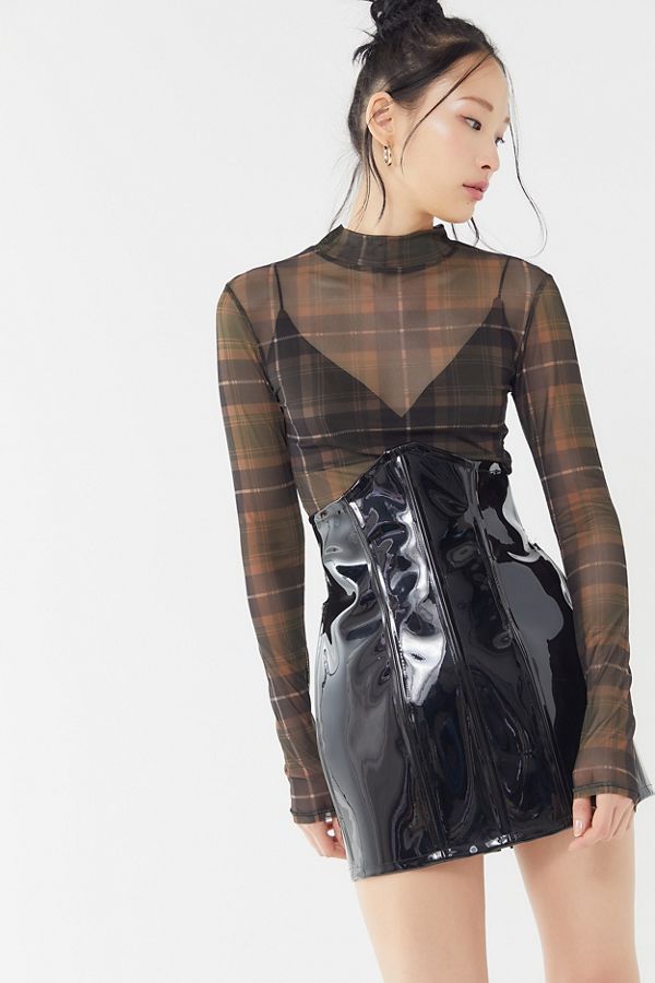 Grayscale Patent Corset Mini Skirt Urban Outfitters Canada