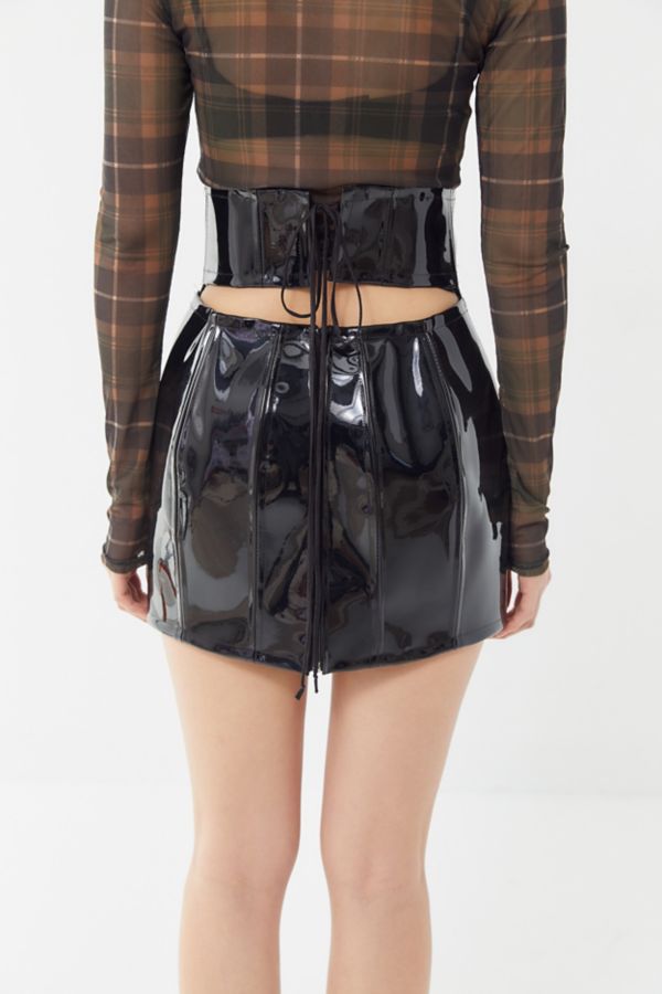 Grayscale Patent Corset Mini Skirt Urban Outfitters Canada