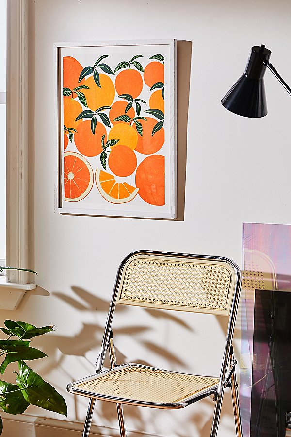 Leanne Simpson Orange Harvest Art Print In White Wood Frame At Urban Outfitters In Neutral