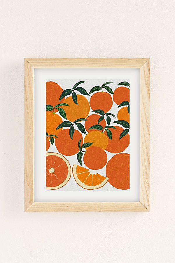 Leanne Simpson Orange Harvest Art Print In Natural Wood Frame At Urban Outfitters