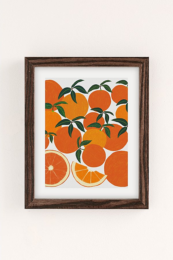 Leanne Simpson Orange Harvest Art Print In Walnut Wood Frame At Urban Outfitters