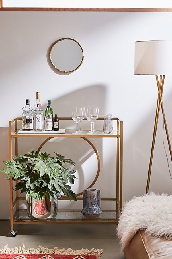 Urban Outfitters Claire Bar Cart In Gold