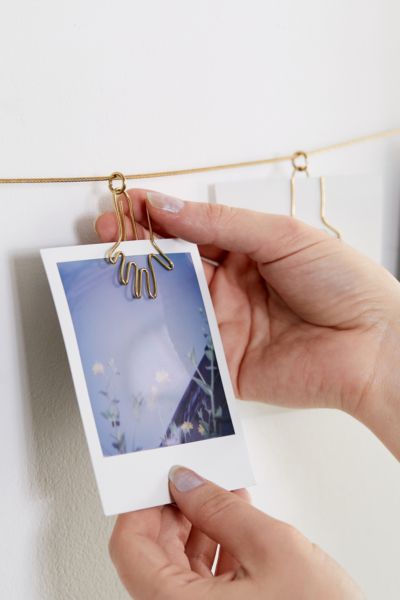 Urban Outfitters Icon Photo Clip Banner In Gold