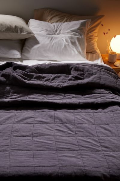 Urban Outfitters Washed Cotton Quilt In Charcoal