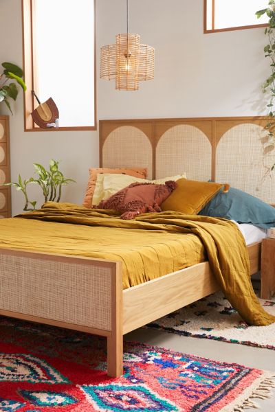 Urban Outfitters Washed Cotton Quilt In Gold