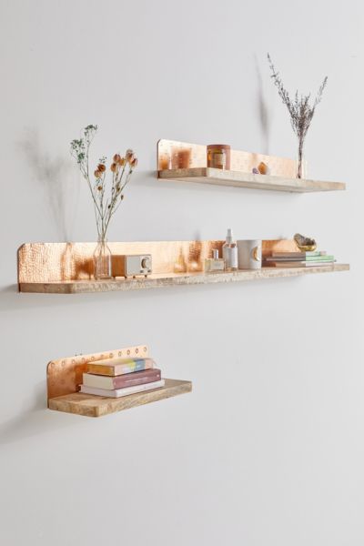 Urban Outfitters Joanna Pressed Metal Wall Shelf In Copper