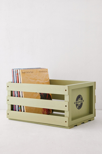 Crosley Record Crate In Olive