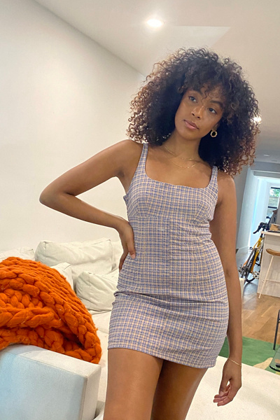 blue skinny dress Dusty Blue Knit Fit and Flare Mini Dress