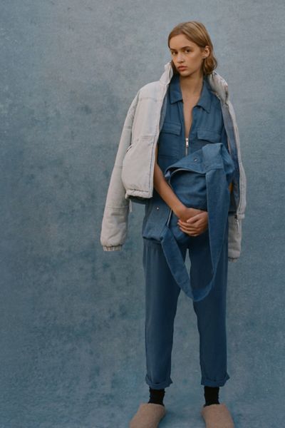 Urban Outfitters Uo Victory Zip-front Coverall Jumpsuit In Blue