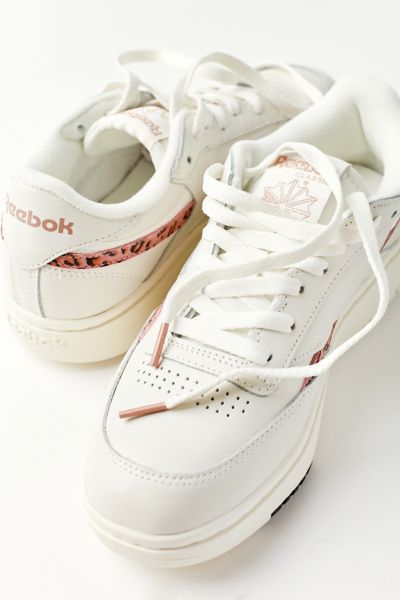 Reebok Club C Double Platform Sneaker In Leopard