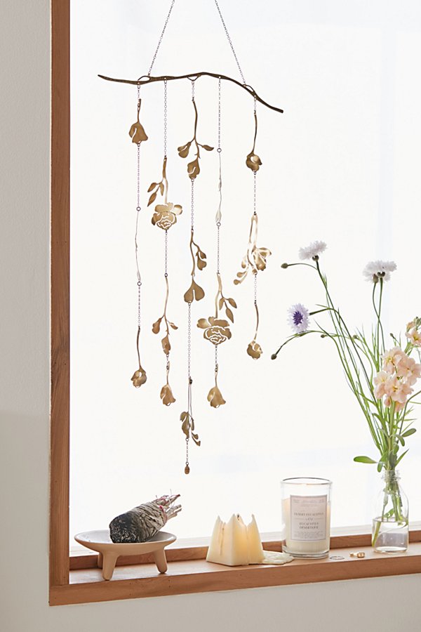 Ariana Ost Gilded Floral Wall Hanging In Gold