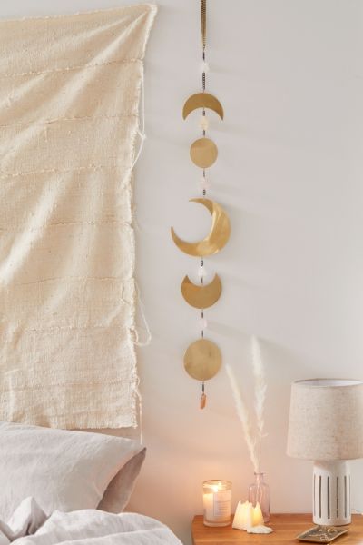 Shop Ariana Ost Moon Phase Wall Hanging In Gold At Urban Outfitters