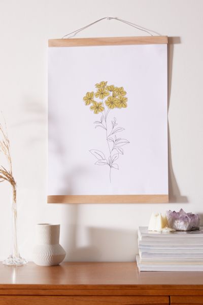 Deny Designs The Colour Study For Deny Botanical Illustration Dowel Art Print In Yellow