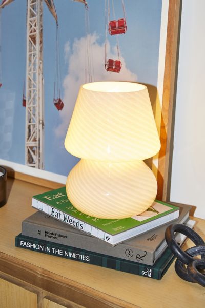 Urban Outfitters Ansel Glass Table Lamp In Pearl