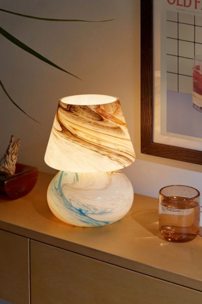 Urban Outfitters Ansel Glass Table Lamp In Blue Multi