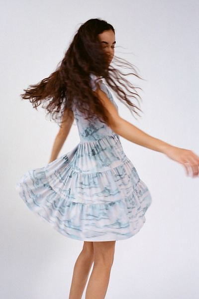 julia tiered ruffle mini dress Urban Outfitters Julia Tiered Ruffle Mini Dress