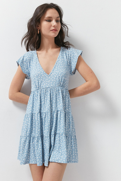 julia tiered ruffle mini dress Urban Outfitters + Julia Ruffle Mini Dress