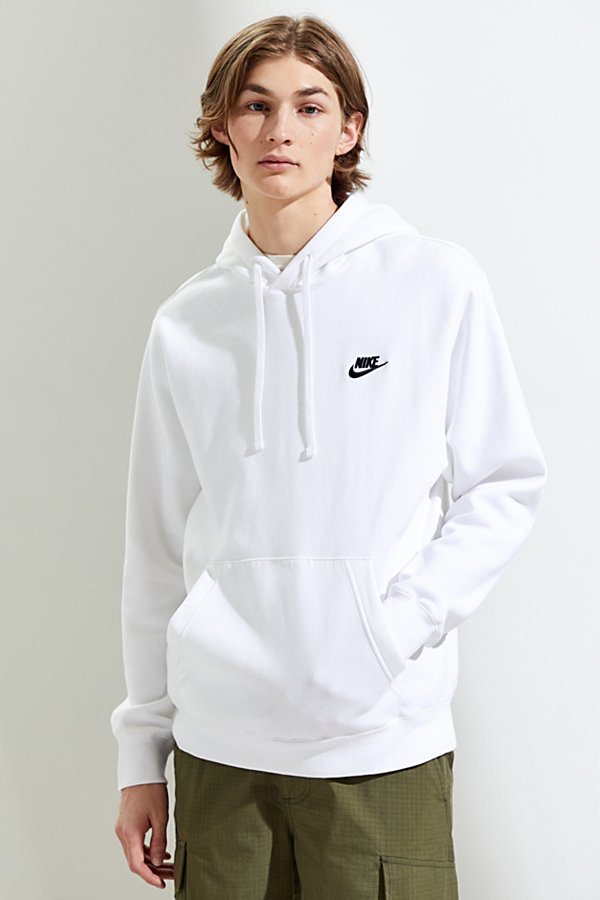 Nike Sportswear Club Fleece Pullover Hoodie Sweatshirt In White